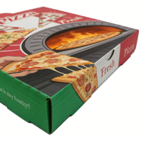 Individuell Bedruckte Kartonbox in Schwarzer Ausführung, Luxuriöse Lebensmittelverpackung, Wellpappe-Pizzakarton 32 cm 12 Zoll mit LOGO