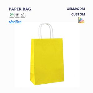 Bolsa de Compras Personalizada de Alta Calidad, Ecológica, Reciclable, de Papel Kraft, para Promoción Comercial, Exposiciones y Comida para Llevar, con Logotipo Personalizado - Product Image 1