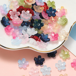 Glass Flower Beads 10x10.5mm Transparent For Jewelry Making DIY Earring Necklace <b>Material</b> Wholesale - Product Image 1