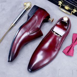 Chaussures pour hommes en cuir pleine fleur, style britannique, à bout pointu, formelles et professionnelles, à enfiler, en cuir véritable, type baskets - Product Image 4