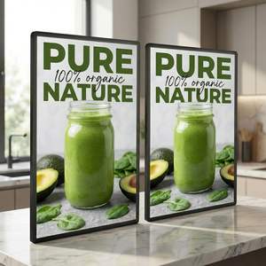 กล่องไฟโฆษณาแบบกระจกนิรภัยบางเฉียบพร้อมไฟ LED สำหรับแสดงเมนู ใช้ในบาร์ ผับ ร้านเครื่องดื่ม <span class=keywords><strong>ป้าย</strong></span><span class=keywords><strong>แขวน</strong></span><span class=keywords><strong>ผนัง</strong></span> - Product Image 4