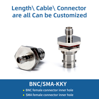 Adaptador BNC Macho a Hembra Roscada, Conector Coaxial RF de 50 Ohmios para Conexión de Señal de Antena, Compatible con Personalización OEM