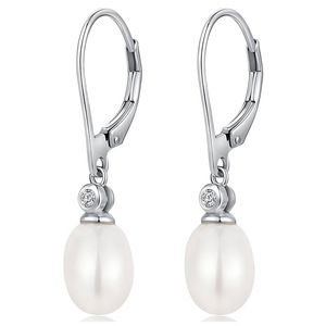 Orecchini Pendenti Ovali Geometrici con Perle Finte per Donne, Gioielli Eleganti in Stile Vintage - Product Image 1