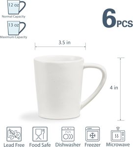 Tazas de Porcelana Blanca de 12 oz, Taza de Café de Porcelana, Taza de Cerámica Personalizada, Tazas de Cerámica para Café - Product Image 2