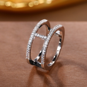 Anello Geometrico a Doppio Strato, Stile Minimalista per Coppie, Gioiello da Dito per Donna, Uso Quotidiano - Product Image 6