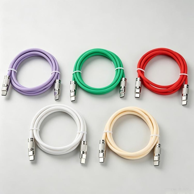 High Efficiency USB-C Data Charging Cable Soft Silicone Outer Layer 1 Meter Charging Cord for Android Mobile Devices