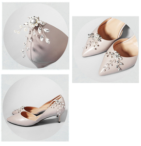 Fabrika toptan düğün gelin high-end aksesuarları kadın ayakkabısı yüksek topuklu inci rhinestone bayanlar ayakkabı tokası takı - Product Image 4