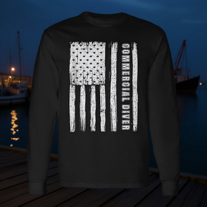 Maglietta a maniche lunghe da sub professionale con design bandiera americana, maglietta promozionale da uomo - Product Image 3