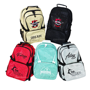 Sac à dos de cheerleading noir personnalisé avec paillettes, logo d'équipe, <span class=keywords><strong>nom</strong></span> personnalisé et strass pour les équipes de cheerleading, de danse, de gymnastique et d'étudiants - Product Image 6