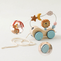 Jouet de train à tirer en bois Montessori, blocs d'animaux à empiler, puzzle arc-en-ciel, voiture à tirer, jouet éducatif pour les enfants de 4 à 6 ans