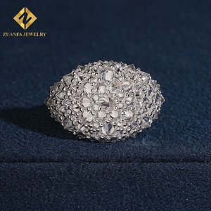 Bague ZUANFA JEWELRY ovale entièrement pavée de diamants de laboratoire, style hip-hop, pour homme - Product Image 1