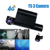Caméra embarquée 4G 1080p à 3 objectifs, 3 canaux, avec suivi GPS, capteur G, double objectif, boîte noire de voiture, gestion de flotte