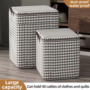 Handle Design Big Fabric Foldable Clothes Quilt Storage Bag Organizer <b>Large</b> Capacity Wardrobe Organizer <b>Box</b> - Product Image 5