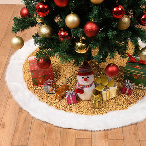 New cross-border Christmas tree skirt, plush <b>sequined</b> <b>fabric</b> Christmas tree base apron decoration, Christmas tree skirt. - Product Image 3