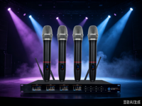 Système de microphone sans fil Aidi UHF 4 canaux, micro sans fil professionnel à main en métal pour karaoké, scène, église, discours