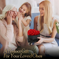Boîte de 16 roses éternelles – Cadeau pour femme, maman, épouse – Fête des Mères, Saint-Valentin, Anniversaire, Noël, Anniversaire de mariage – Romantique