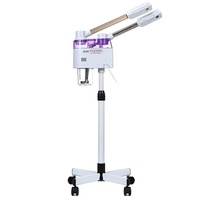 Buse rotative 2 en 1 Portable Hot and Cold Ozone Face Steam Machine Spa Professional Facial Steamer with Magnifying Light Lamp