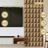 Stiker Dinding Motif Marmer Efek Kayu 3D Geometris Panel Dinding EPE IXPE Tahan Air Pelindung Dinding Hotel