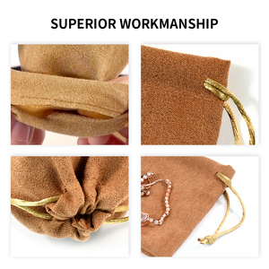 Bolsa de Joyería de Gamuza de Lujo Personalizable OEM, 7*9cm, Suave, de Alta Calidad, con Cordón, para Pendientes y Joyas Navideñas, ¡Gran Oferta! - Product Image 3