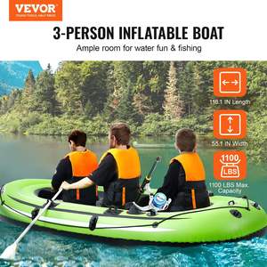 Bote Inflable de Pesca Vevor para 5 Personas con Remos de Aluminio, Kayak Portátil para Uso en Exteriores - Product Image 3