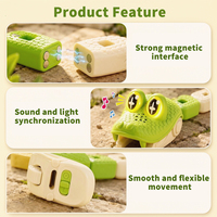 Mainan Ular Magnetik Zhorya RC Remote Control Ular Serakah Dengan 8 Blok Penghubung Lampu LED Musik untuk Anak-Anak