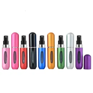 8ml 5ml 10ml 15ml Mini Twist Refillable Perfume Mist Spray Bottle Pocket Aluminum Atomizer Cosmetics Glass Body Screen Printing