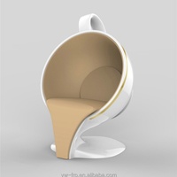 Fauteuil de relaxation moderne en fibre de verre et cuir PU, design dossier ailé en forme de coupelle, inclinable manuellement, pour salon, bureau à domicile, salle de sport, salle à manger