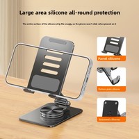 Support de refroidissement multifonctionnel rotatif en métal, support de bureau pliable pour diffusion en direct, support portable pour tablette et téléphone