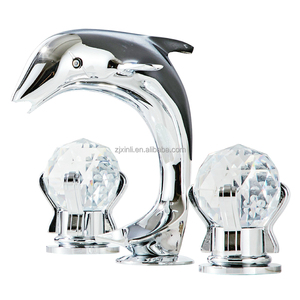 X8656B1BS Material de latón Montado en cubierta Manija doble del mezclador artístico <span class=keywords><strong>Dolphin</strong></span> - Product Image 6