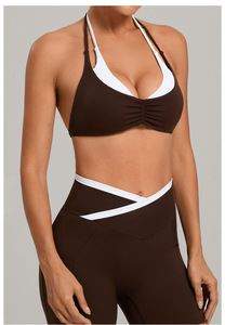Soutien-gorge de sport respirant à maintien élevé avec design dos serré et lien tour de cou, idéal pour le yoga, la fitness et la <span class=keywords><strong>course</strong></span> à <span class=keywords><strong>pied</strong></span> pour femmes - Vente en gros à succès - Product Image 4