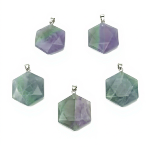 Pendentif Étoile de David en Fluorite Naturelle Facettée, Breloque en Cristal Hexagramme pour la Fabrication de Bijoux - Product Image 1