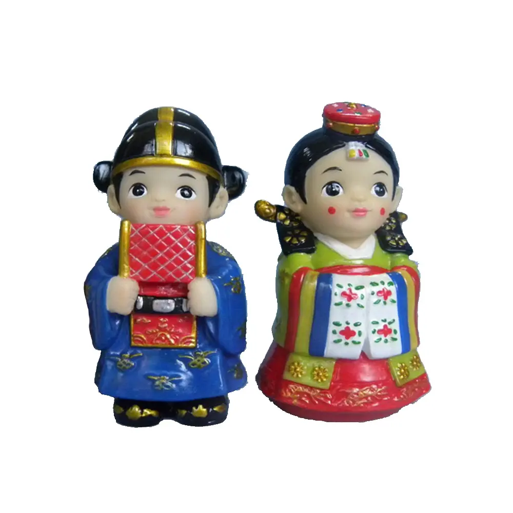 Ancient Korea style couple resin dolls for wedding souvenir
