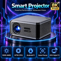 Projecteur LCD MAXPG, TV numérique ATSC, HD 1080P natif, Android 11, Bluetooth 5.0, mise au point automatique avec haut-parleurs HiFi, home cinéma