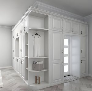 Moderno estilo italiano de madera maciza dormitorio armario ligero de lujo muebles de <span class=keywords><strong>almacenamiento</strong></span> para el hogar Hotel Villa - Product Image 4