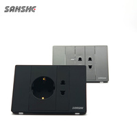 Interruptores de Pared Modulares Ultrafinos Estándar CE SASO EU Tipo 118 y Enchufes Schuko Alemanes para Arquitectos de Oriente Medio