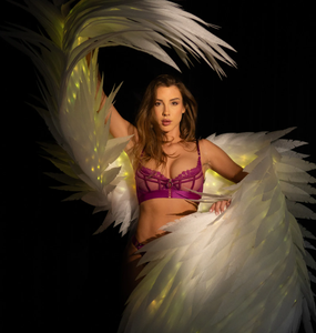 Ailes lumineuses magiques pour la danse, ailes de danse mobiles avec lumières, ailes d'ange blanches pour les spectacles de danse, ailes de scène - Product Image 1