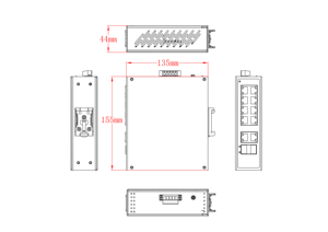 Công tắc <span class=keywords><strong>Ethernet</strong></span> công nghiệp 8 cổng Gigabit với 2 cổng đường lên RJ45 và 2 cổng SFP Chống Sét 6KV - Product Image 5