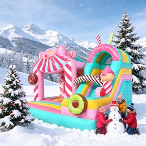 Château gonflable personnalisé en PVC pour enfants, thème bonbons et crème glacée, pour fêtes en extérieur et en intérieur, aire <span class=keywords><strong>de</strong></span> jeux gonflable - Product Image 3