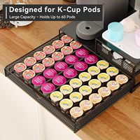 Accessoires pour bar à café, porte-capsules K-Cup, organisateur de station à café avec tiroir coulissant pour la cuisine