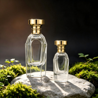 Bouteille de parfum cylindrique en verre transparent de 30/50 ml, sérigraphiée, flacon pulvérisateur vide pour cosmétiques, vente en gros