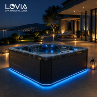Jacuzzi extérieur pour 7 personnes, spa de luxe en acrylique avec système de massage par hydrothérapie, pour la maison et le jardin
