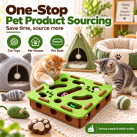 Jouet interactif en feutre OEM en gros pour chat, boîte de jeu puzzle avec circuit de balles, jouet d'enrichissement pour chat d'intérieur, couleur et emballage personnalisés avec logo