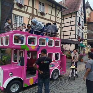 Autobús <span class=keywords><strong>Turístico</strong></span> Eléctrico de Dos Pisos, Mini, a Batería, para Ocio, 14 Asientos, 20 km/h, Ajustable, Venta al Por Mayor - Product Image 1