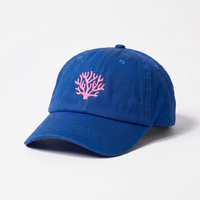 Gorras de Béisbol Azules con Logotipo Bordado de 6 Paneles, Personalizadas OEM, de Algodón, Sin Estructura, Estilo Dad Hat