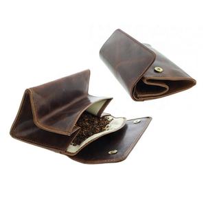 2023 all'ingrosso custodia per tabacco in pelle marrone custodia per tabacco portafoglio con porta carta arrotolabile accessori per fumatori forniture per negozi di fumo - Product Image 1