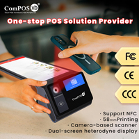 Terminal de Pago POS Inalámbrico Portátil, Impresora de 58 mm, POS-108, NFC, Caja Registradora Portátil, Terminales Móviles