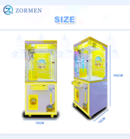 Máquina de grúa de garras comercial personalizable Zormen operada con monedas, atrapapremios para salas de juegos