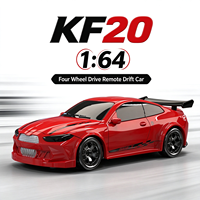Voiture de drift RC KF20, échelle 1:64, 4 roues motrices, 2,4 G, haute vitesse, mini-voiture de course de bureau, modèle de simulation télécommandé pour enfants