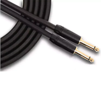 Câble audio noir 3M à double bouclier Cordon de guitare Câble de guitare pour instrument avec prise mono dorée de 1/4 pouces