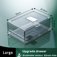Vente chaude Transparent En Plastique Pet Cuisine Empilable Boîte De Rangement Bacs Conteneur Ensemble Réfrigérateur Tiroir Réfrigérateur Organisateur